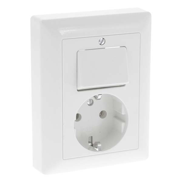JUNG Stopcontact met schakelaar | Jung | AS500 (Inbouw, Randaarde, Wissel, Wit) 38728 66.003.68 K180106627 - 3