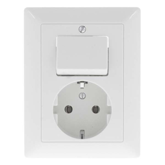 JUNG Stopcontact met schakelaar | Jung | AS500 (Inbouw, Randaarde, Wissel, Wit) 66.003.68 K180106627 - 2