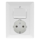 JUNG Stopcontact met schakelaar | Jung | AS500 (Inbouw, Randaarde, Wissel, Wit) 66.003.68 K180106627 - 2