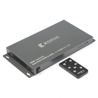 König HDMI switch | König | 2+3 poorts (Afstandsbediening, VGA, RCA, 4K@30Hz, 3D, Analoog/Digitaal) KNVSW3425 K020100024 - 1
