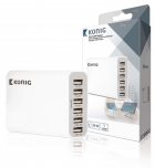 König USB oplader - König- 6 poorten (USB A, 10A, Wit) CS100UW001WH K120200017 König USB oplader - König- 6 poorten (USB A, 10A, Wit) CS100UW001WH K120200017