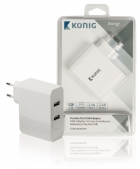 König USB oplader - König - 2 poorten (USB A, 4.8A, Wit) CS48UW001WH K120200021 König USB oplader - König - 2 poorten (USB A, 4.8A, Wit) CS48UW001WH K120200021