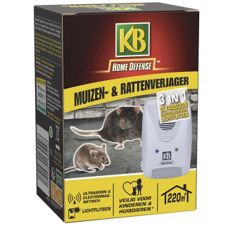 KB Home Defense Muizen- en rattenverjager | Ultrasoon - KB Home Defense (Elektromagnetisch, Lichtflitsen, 220 m²) HDULT220 K170505015 - 