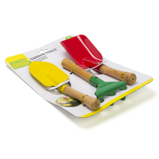 Kinzo Tuingereedschapset | Kinzo | 3-delig (Voor kinderen, Hark en schepjes, Hout) 871125201571 K170130319 - 5