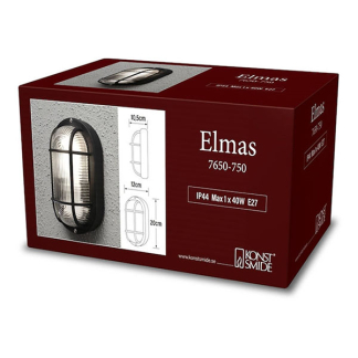 Konstsmide Bulleye lamp | Konstsmide | Elmas (E27, IP44, 40W, Zwart) 7650-750 K150305339 - 3