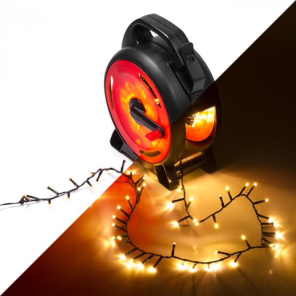 Konstsmide Clusterverlichting op haspel | 23.2 meter | Konstsmide (600 leds, Binnen/Buiten, Extra warm wit) 3846-800 K150303811 - 1