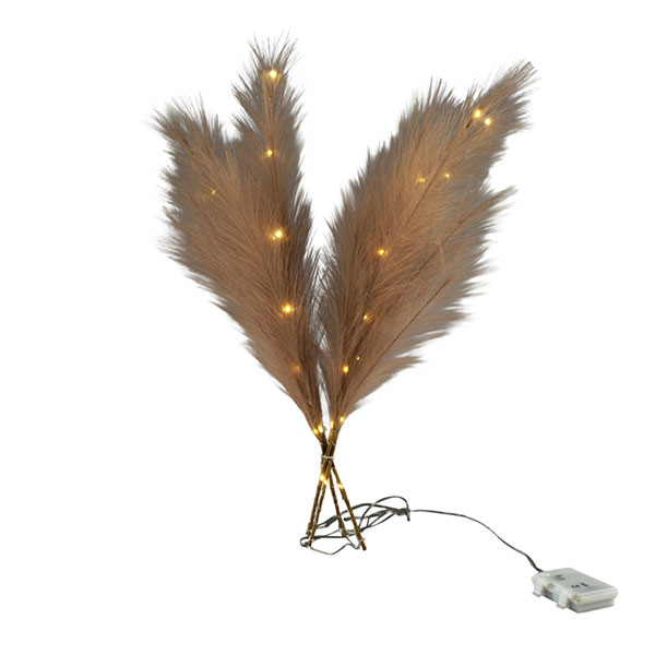 Konstsmide Decoratieve tak met verlichting | Konstsmide | 50 cm (28 leds, Pluim, Batterijen, Timer, Binnen, Bruin) 3117-970 K151001620 - 5