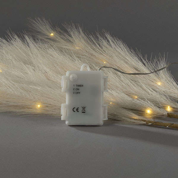 Konstsmide Decoratieve tak met verlichting | Konstsmide | 50 cm (28 leds, Pluim, Batterijen, Timer, Binnen, Wit) 3117-100 K151001619 - 3