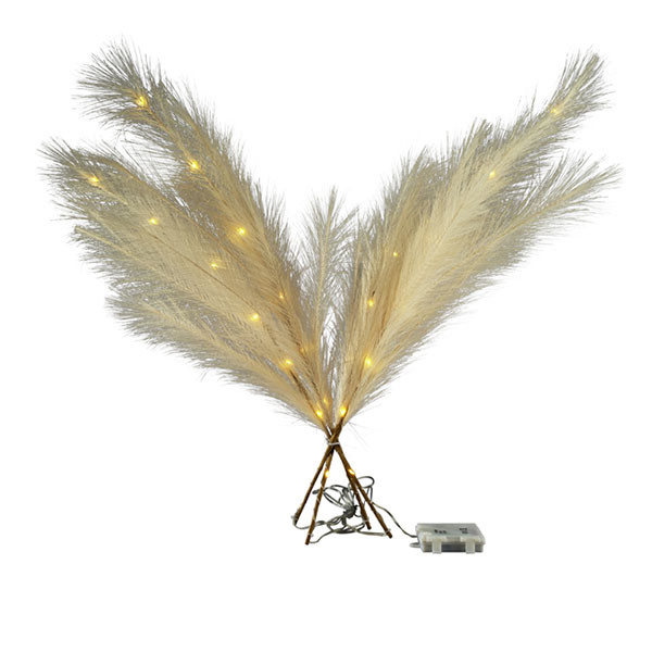 Konstsmide Decoratieve tak met verlichting | Konstsmide | 50 cm (28 leds, Pluim, Batterijen, Timer, Binnen, Wit) 3117-100 K151001619 - 5