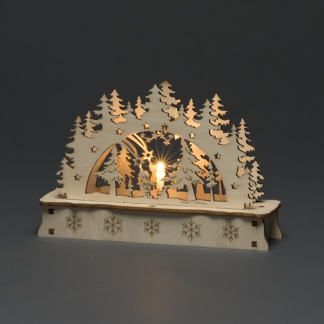 Konstsmide Houten kerstfiguur | Kerstman in bos | Konstsmide (LED, Batterijen, 15 x 4.8 x 10 cm) 3236-100 K150303724 - 