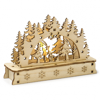 Konstsmide Houten kerstfiguur | Kerstman in bos | Konstsmide (Led, Batterijen, 15 x 4.8 x 10 cm) 3236-100 K150303724 - 1