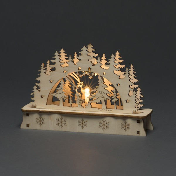 Konstsmide Houten kerstfiguur | Kerstman in bos | Konstsmide (Led, Batterijen, 15 x 4.8 x 10 cm) 3236-100 K150303724 - 2