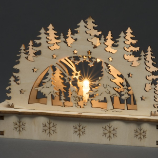 Konstsmide Houten kerstfiguur | Kerstman in bos | Konstsmide (Led, Batterijen, 15 x 4.8 x 10 cm) 3236-100 K150303724 - 3