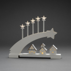Konstsmide Houten kerstfiguur | Kerstster met huisjes | Konstsmide (8 LEDs, Batterijen, Timer, 5 x 45 x 37 cm) 3284-210 K150303730 - 2