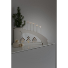 Konstsmide Houten kerstfiguur | Kerstster met huisjes | Konstsmide (8 LEDs, Batterijen, Timer, 5 x 45 x 37 cm) 3284-210 K150303730 - 3