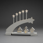 Konstsmide Houten kerstfiguur | Kerstster met huisjes | Konstsmide (8 leds, Batterijen, Timer, 5 x 45 x 37 cm) 3284-210 K150303730 - 2
