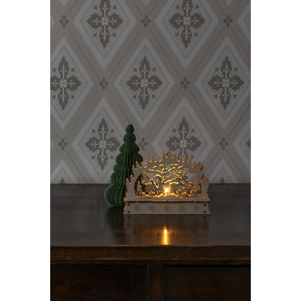 Konstsmide Houten kerstfiguur | Konstsmide | Kerstman met slee (Led, Batterijen, 15 x 4.8 x 11 cm) 3237-100 K150303725 - 4