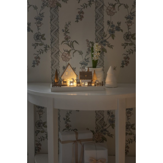Konstsmide Houten kersthuisje | 11 x 28 x 14 cm | Konstsmide (6 leds, Batterijen, Timer) 3282-210 K150303729 - 3