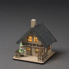 Konstsmide Houten kersthuisje | 12 x 11 x 12 cm | Konstsmide (2 leds, Batterijen) 3232-100 K150303721 - 2