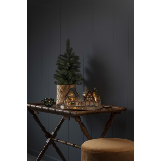 Konstsmide Houten kersthuisje | 20 x 30 x 20 cm | Konstsmide (9 leds, Batterijen) 3235-100 K150303728 - 3