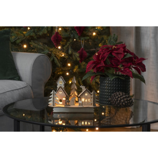 Konstsmide Houten kersthuisje | 22 x 12 x 15 cm | Konstsmide (4 leds, Batterijen) 3238-100 K150303727 - 3