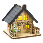 Houten kersthuisje | Konstsmide | 12 x 11 x 12 cm (2 leds, Batterijen)