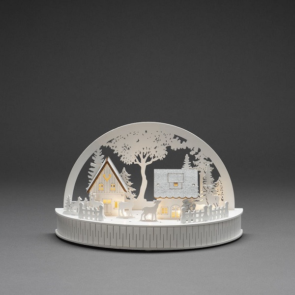 Konstsmide Houten kersthuisje | Konstsmide | 15 x 30 x 18 cm (5 leds, Batterijen, Timer) 3280-210 K150303731 - 1