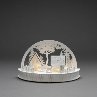 Konstsmide Houten kersthuisje | Konstsmide | 15 x 30 x 18 cm (5 leds, Batterijen, Timer) 3280-210 K150303731