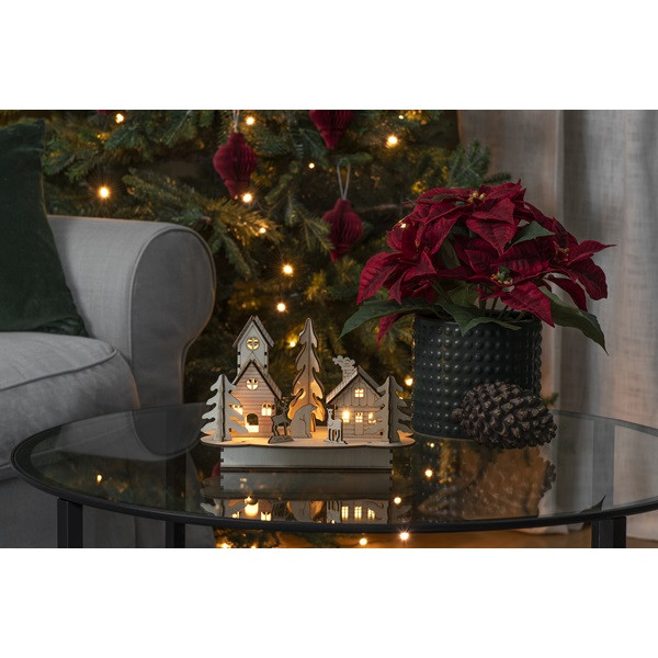 Konstsmide Houten kersthuisje | Konstsmide | 22 x 12 x 15 cm (4 leds, Batterijen) 3238-100 K150303727 - 3