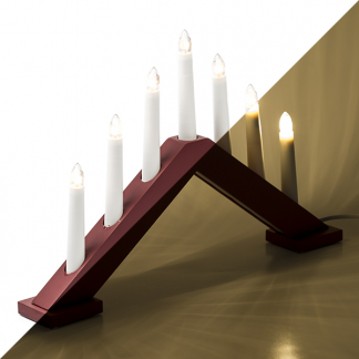 Konstsmide Kaarsenbrug | Konstsmide | 40.5 x 5 x 26.5 cm (7 leds, Donkerrood, Hout) 3985-525 K150303762 - 1
