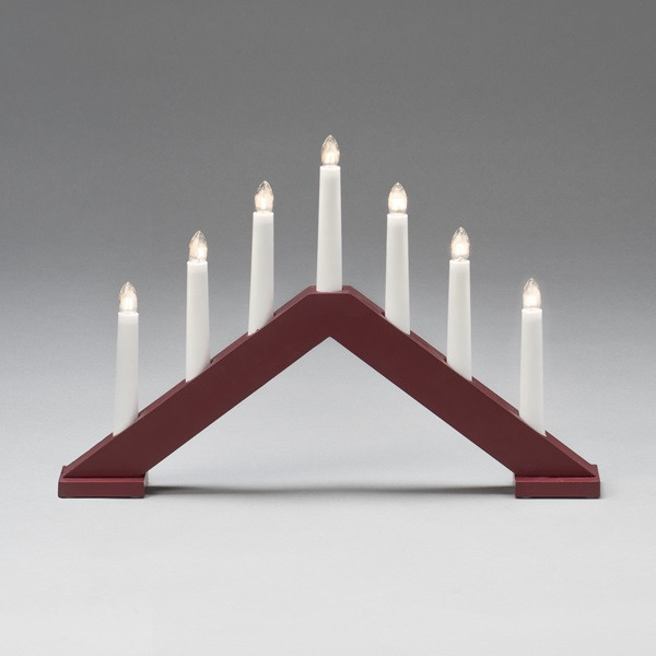 Konstsmide Kaarsenbrug | Konstsmide | 40.5 x 5 x 26.5 cm (7 leds, Donkerrood, Hout) 3985-525 K150303762 - 2