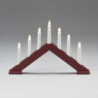 Konstsmide Kaarsenbrug | Konstsmide | 40.5 x 5 x 26.5 cm (7 leds, Donkerrood, Hout) 3985-525 K150303762 - 2