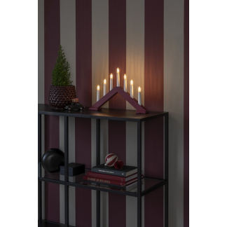 Konstsmide Kaarsenbrug | Konstsmide | 40.5 x 5 x 26.5 cm (7 leds, Donkerrood, Hout) 3985-525 K150303762 - 3
