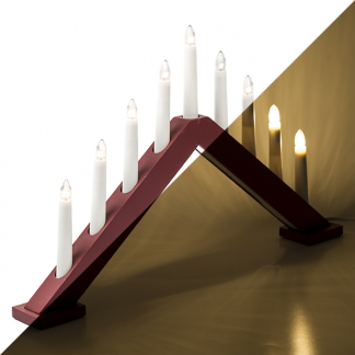 Konstsmide Kaarsenbrug | Konstsmide | 50.6 x 5 x 32 cm (9 leds, Donkerrood, Hout) 3984-525 K150303764 - 1