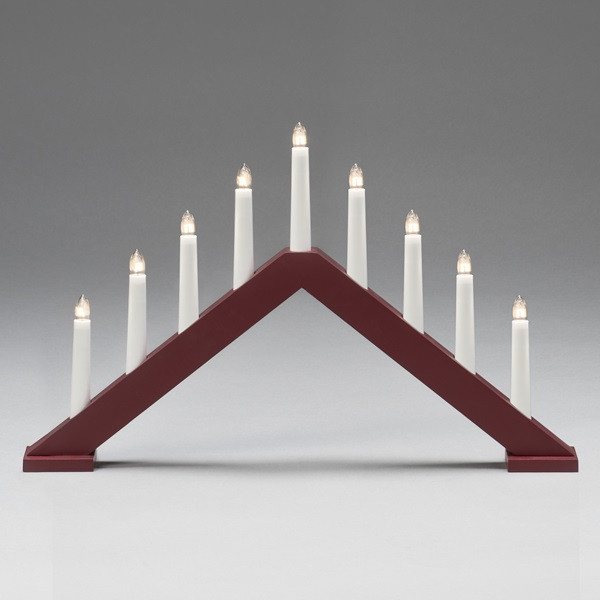 Konstsmide Kaarsenbrug | Konstsmide | 50.6 x 5 x 32 cm (9 leds, Donkerrood, Hout) 3984-525 K150303764 - 2