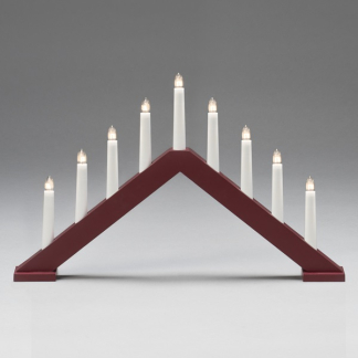Konstsmide Kaarsenbrug | Konstsmide | 50.6 x 5 x 32 cm (9 leds, Donkerrood, Hout) 3984-525 K150303764 - 2