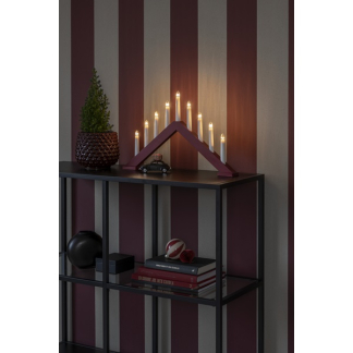Konstsmide Kaarsenbrug | Konstsmide | 50.6 x 5 x 32 cm (9 leds, Donkerrood, Hout) 3984-525 K150303764 - 3