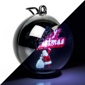 Konstsmide Kerstbol met kerstman en cadeauzak | Konstsmide | Ø 10 cm (Bewegend beeld, Timer, USB kabel, Binnen) 1551-700 K150303772