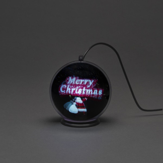 Konstsmide Kerstbol met kerstman en cadeauzak | Konstsmide | Ø 10 cm (Bewegend beeld, Timer, USB kabel, Binnen) 1551-700 K150303772 - 2