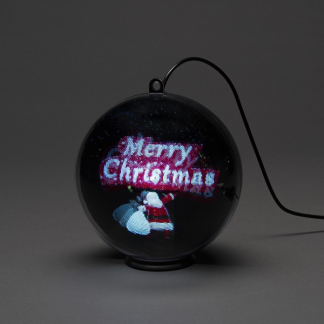 Konstsmide Kerstbol met kerstman en cadeauzak | Konstsmide | Ø 15 cm (Bewegend beeld, Timer, USB kabel) 1561-700 K150303773 - 