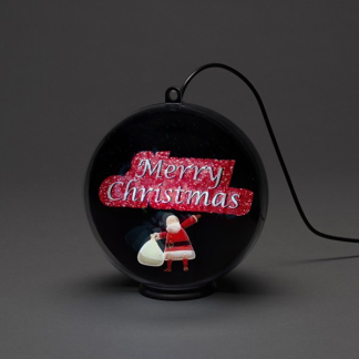 Konstsmide Kerstbol met kerstman en cadeauzak | Konstsmide | Ø 15 cm (Bewegend beeld, Timer, USB kabel) 1561-700 K150303773 - 