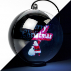 Kerstbol met kerstman en cadeauzak | Konstsmide | Ø 15 cm (Bewegend beeld, Timer, USB kabel)