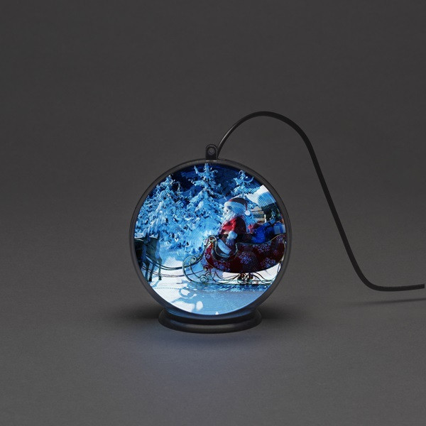 Konstsmide Kerstbol met kerstman en slee | Konstsmide | Ø 10 cm (Bewegend beeld, Timer, USB kabel, Binnen) 1550-700 K150303770 - 3