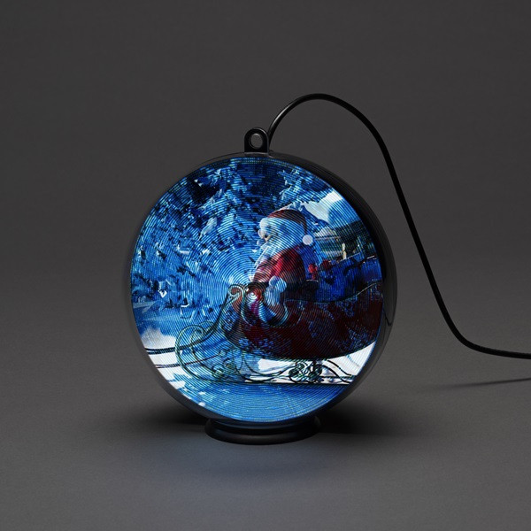 Konstsmide Kerstbol met kerstman en slee | Konstsmide | Ø 15 cm (Bewegend beeld, Timer, USB kabel) 1560-700 K150303771 - 