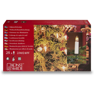 Konstsmide Kerstboomverlichting kaars | Konstsmide | 13.6 meter (25 leds, Dimbaar, Binnen, Warm wit) 2032-000 K151001245 - 2
