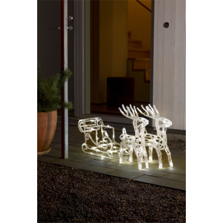 Konstsmide Kerstfiguur rendieren met slee | 18 x 70 x 42 cm | Konstsmide (96 LEDs, Binnen/Buiten) 6192-103 K150303748 - 