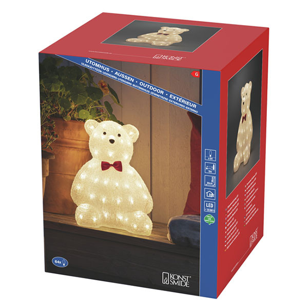 Konstsmide Kerstfiguur teddybeer | Lumineo | 38 cm (64 leds, Binnen/Buiten) 6246-103 K151001623 - 4