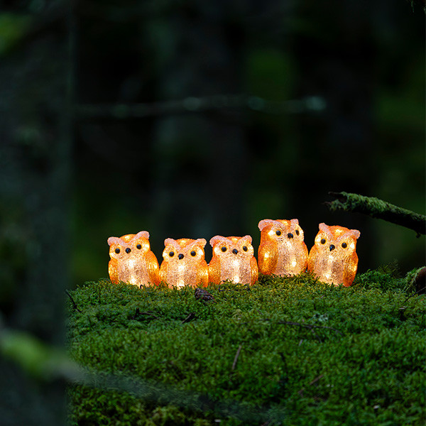 Konstsmide Kerstfiguur uil | Konstsmide | 10 cm | 5 stuks (5x8 leds, Acryl, Binnen/Buiten) 6135-103 K151001242 - 6