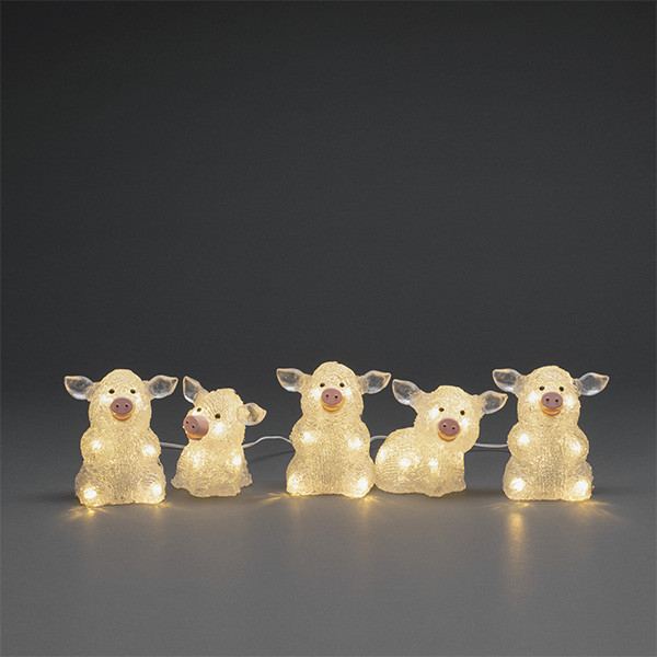 Konstsmide Kerstfiguur varken | Konstsmide | 13 cm | 5 stuks (5x8 leds, Acryl, Binnen/Buiten) 6232-103 K151001240 - 3