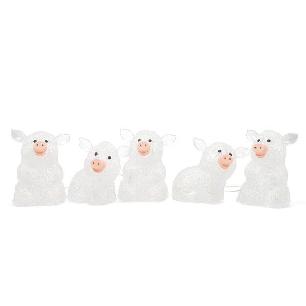 Konstsmide Kerstfiguur varken | Konstsmide | 13 cm | 5 stuks (5x8 leds, Acryl, Binnen/Buiten) 6232-103 K151001240 - 1
